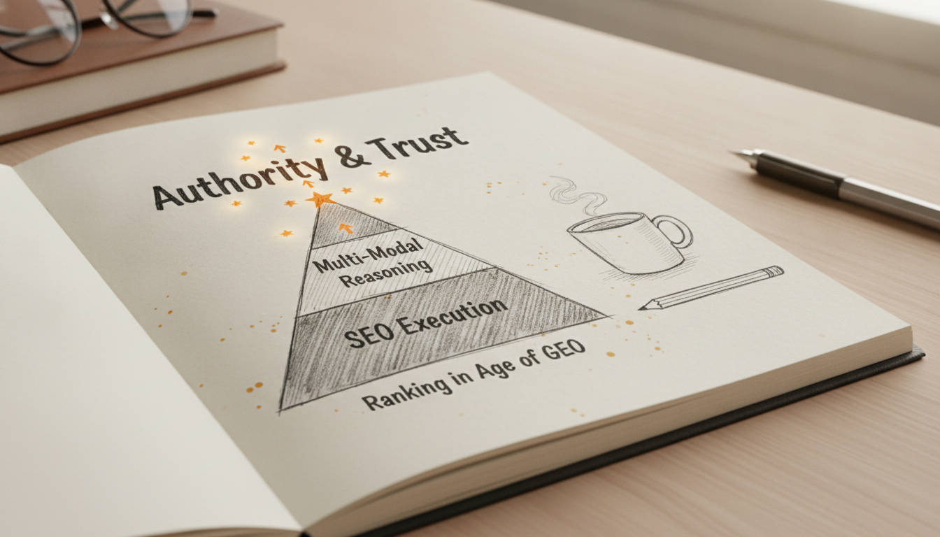 A conceptual sketch of the 2026 SEO framework for ranking AI-generated content.